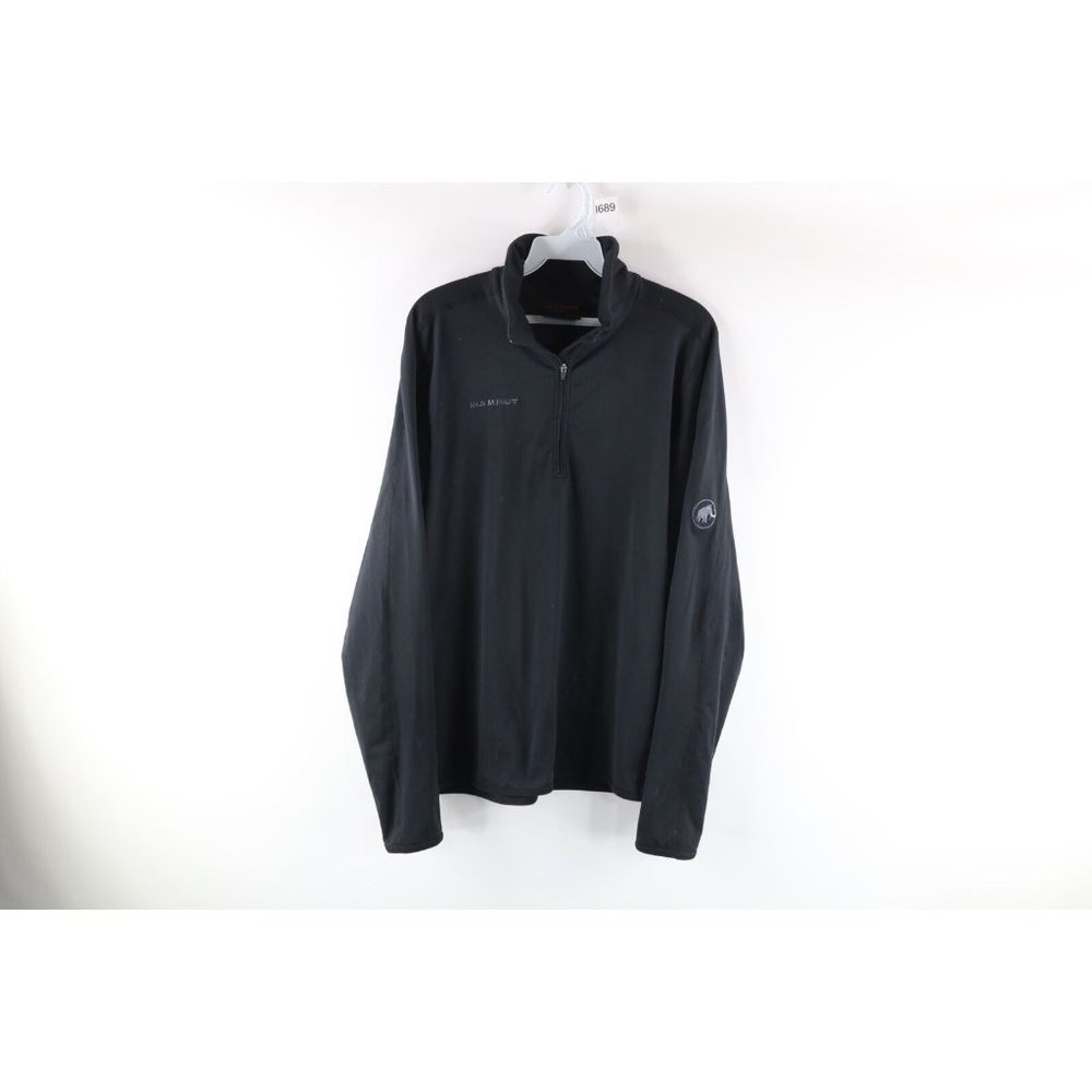 Mammut Mens Medium Spell Out Snow Zip Pullover Long Sleeve Sweater Top Black